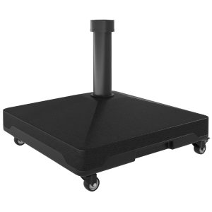 Outsunny Base para Sombrilla Cuadrada Soporte para Parasol con Ruedas Pie para Sombrilla con Rellenable con Agua 17kg o Arena 21kg para Jardín Terraza Negro