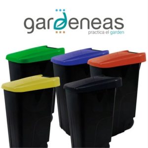 Contenedor de 110 litros con ruedas. Tapa de colores.