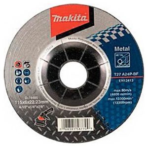 Disco abrasivo desbaste metal 4 1/2″x 6.0mm (A24P) Makita D-74485