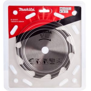 Disco de sierra para madera TCT (6-1/2 x 0-25/32″) (165×20 mm) 10 Dientes Makita D-03327
