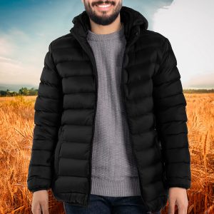 CAMPERA NAILON C/CAPUCHA COLOR NEGRO LABRADOR