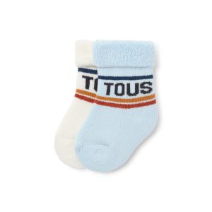 TOUS SET 2 PARES CALCETINES 6/12MESES CELESTE