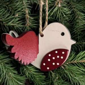 Adorno Colgante Navideño en Forma de Pájaro – Archivo para Corte Láser