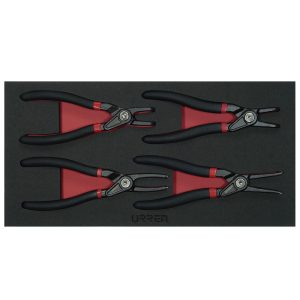 Juego de pinzas para anillos de retención, 4 piezas Urrea CH131