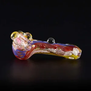 Pipa de cristal americana 14cm Puntos laterales Transparente