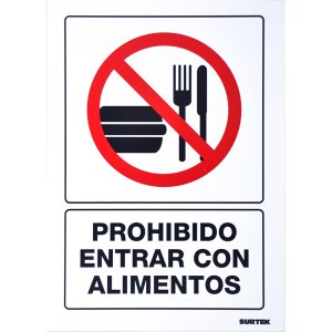Señal «Prohibido entrar con alimentos» Surtek SES38