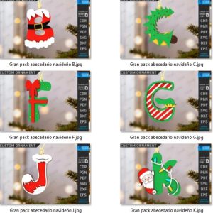Abecedario Navideño Completo de la A a la Z – Pack de Diseños para Corte Láser
